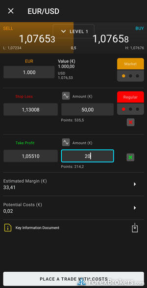 CMC Markets Next Generation mobile trade ticket order. CMC Markets Next Generation mobile trade ticket order.